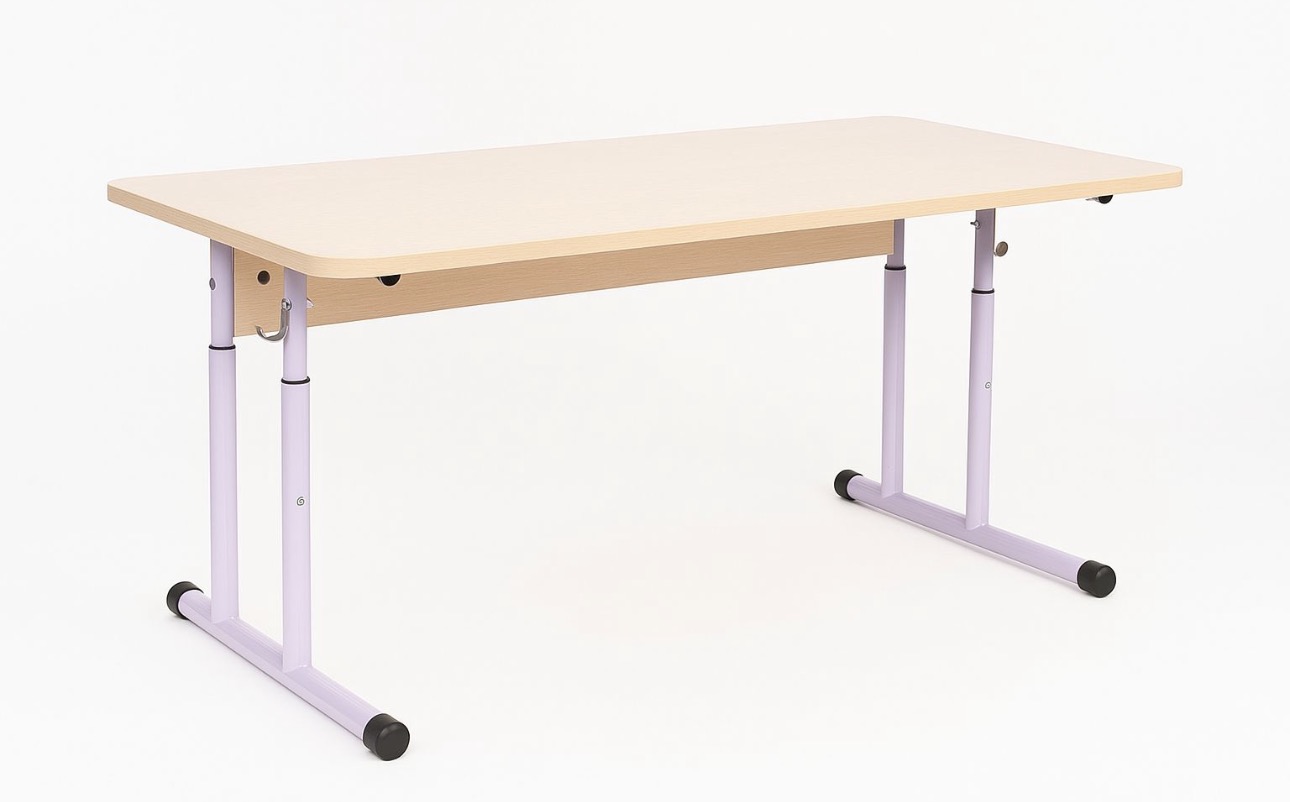 Стіл дитячий 2-місний без полиці, регулюється на ростові групи №1-3 (кругла труба) 1200х500х580 мм Розком